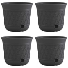 Suncast 14" x 12" Vaso de Armazenamento para Mangueira de Jardim Decorativo à Prova d'Água (4 Unidades)