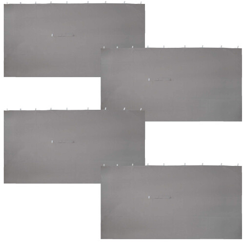 Sunnydaze Conjunto de parede lateral de polister de 4 peas para gazebo de 10 ps x 13 ps - Externo 125 polegadas de largura x 77 polegadas de