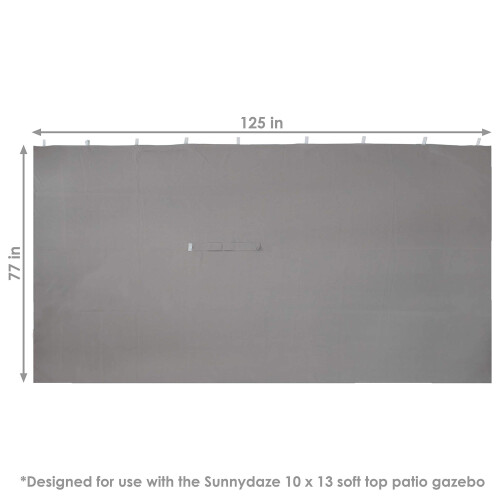 Sunnydaze Conjunto de parede lateral de polister de 4 peas para gazebo de 10 ps x 13 ps - Externo 125 polegadas de largura x 77 polegadas de 2