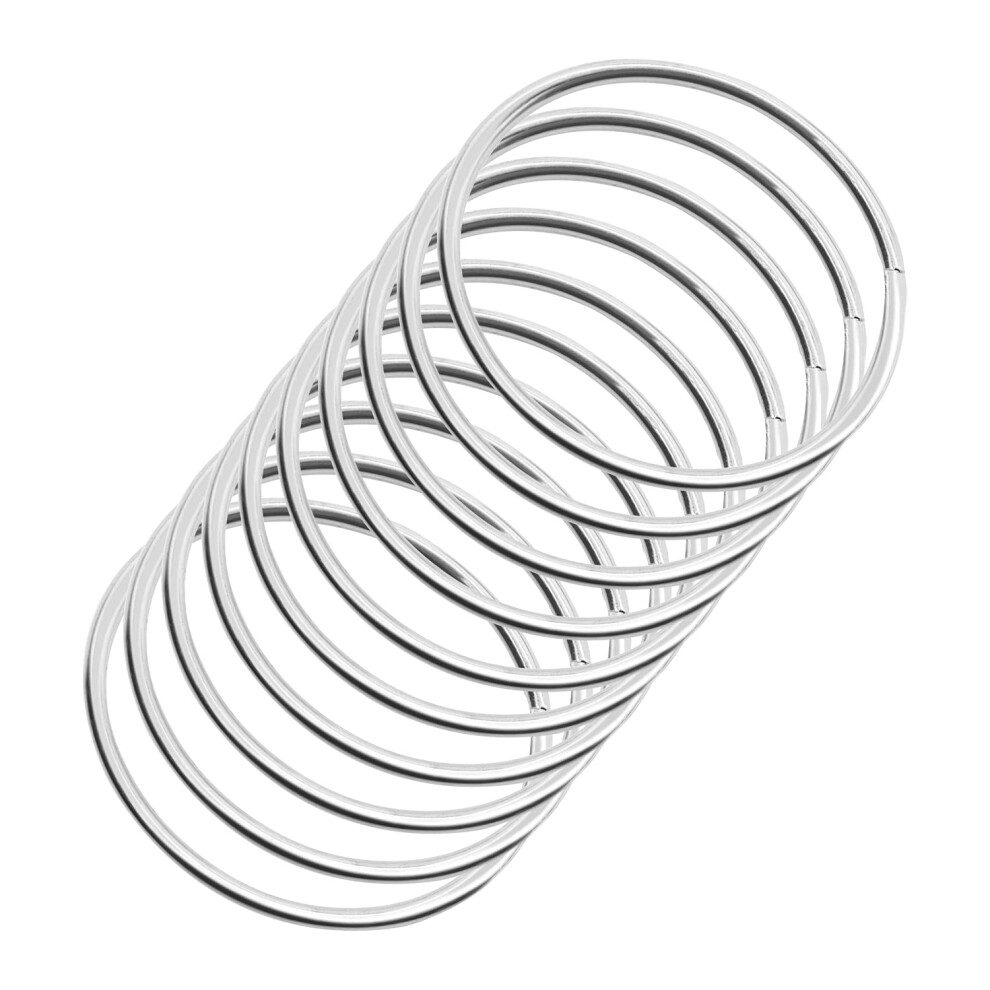 SUNTQ Macram? Hoops Ring voor Dromenvanger Metalen Ambachten Ronde Messing Verguld (Zilveren Verpakking van 10) (2 inch Zilver)