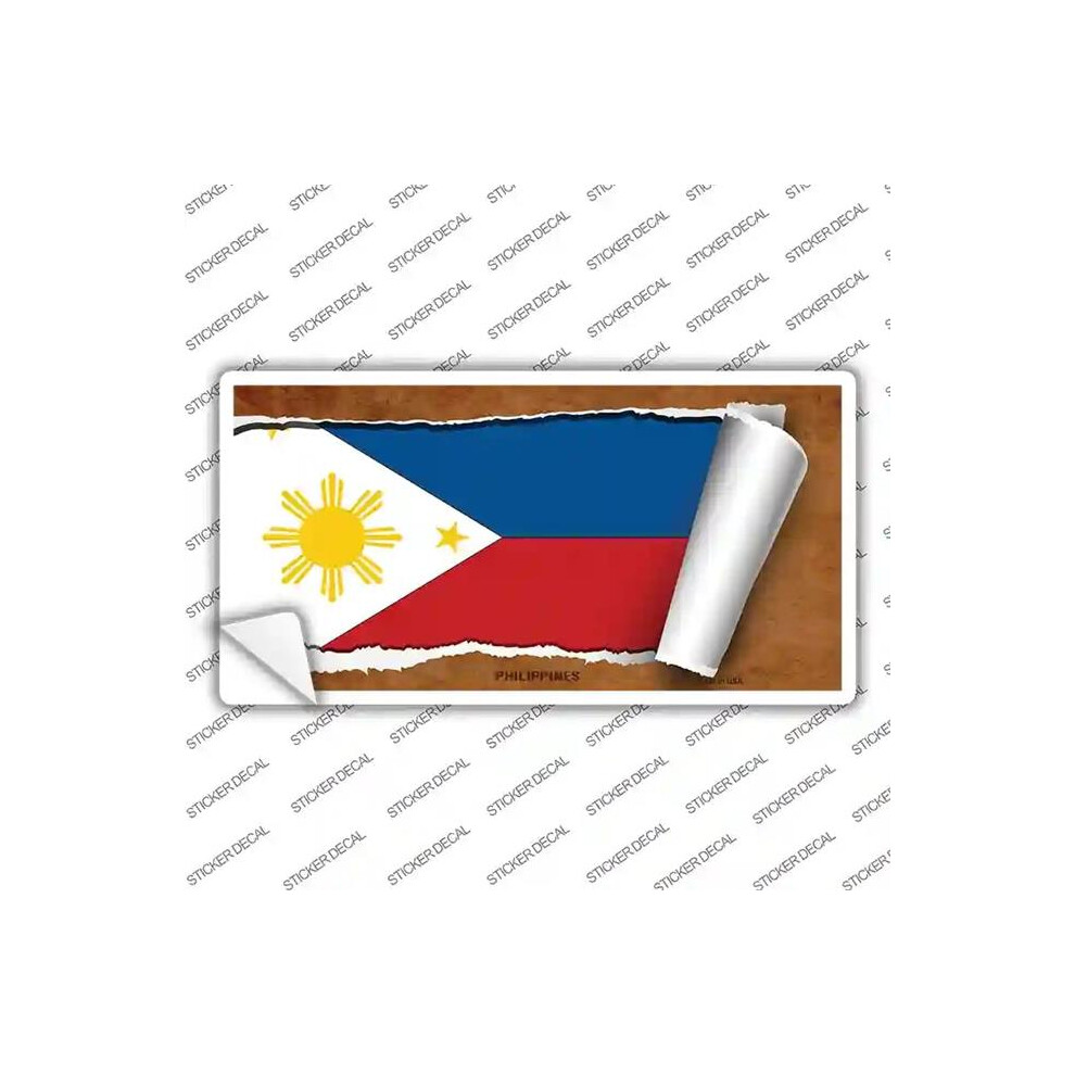 Smart Blonde Lp-9089S-L Philippines Flag Scroll Novelty Sticker Decal - Large 792636458453
