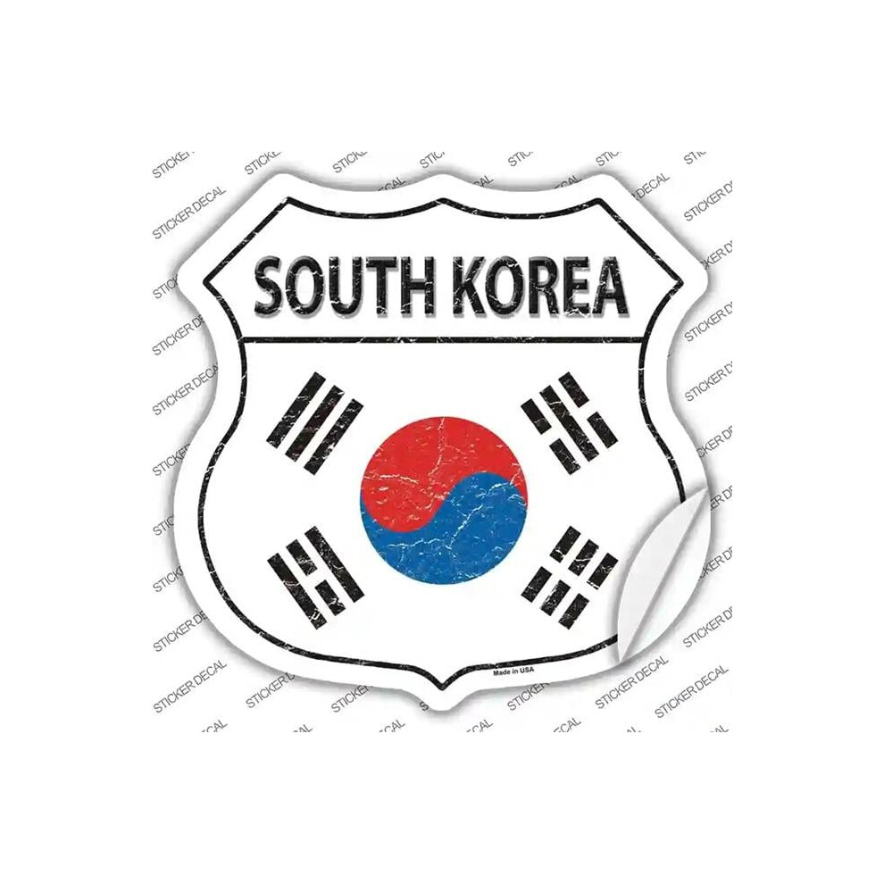Smart Blonde Hs-303S-S South Korea Flag Novelty Highway Shield Sticker Decal - Small 792636444074