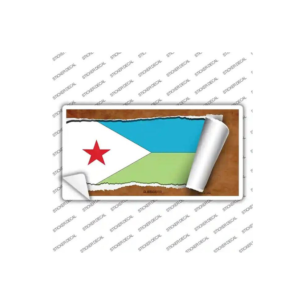 Smart Blonde Lp-9167S-Xl Djibouti Flag Scroll Novelty Sticker Decal - Extra Large 792636460258