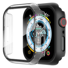 Suoman for Apple Watch Series 9/8/7/6/5/4/Series SE/SE 2 45mm All-Around Screen Protector Case Tempered Glass Screen Protector Case Ultra-Thin f