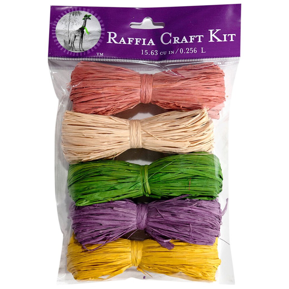 Supermoss (40507) Rafia Craft Zestaw - Wiosna Kwiecien (Dusty Rose Natural Basil Lavender Yellow) 16 Cu In. (5 Paczek)-image