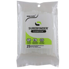 Surebonder ?Clear Stik? Hei?klebestifte f?r alle Temperaturen ? Minigr??e 4 Zoll L 5/16 Zoll D ? 25er-Pack ? Allzweck, hergestellt in den USA (DT