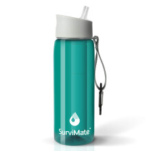 Bottiglia d'acqua filtrata Survimate da 0,01 m con ultrafiltrazione, bottiglia portatile con filtro per acqua con filtrazione a 4 stadi per sopra