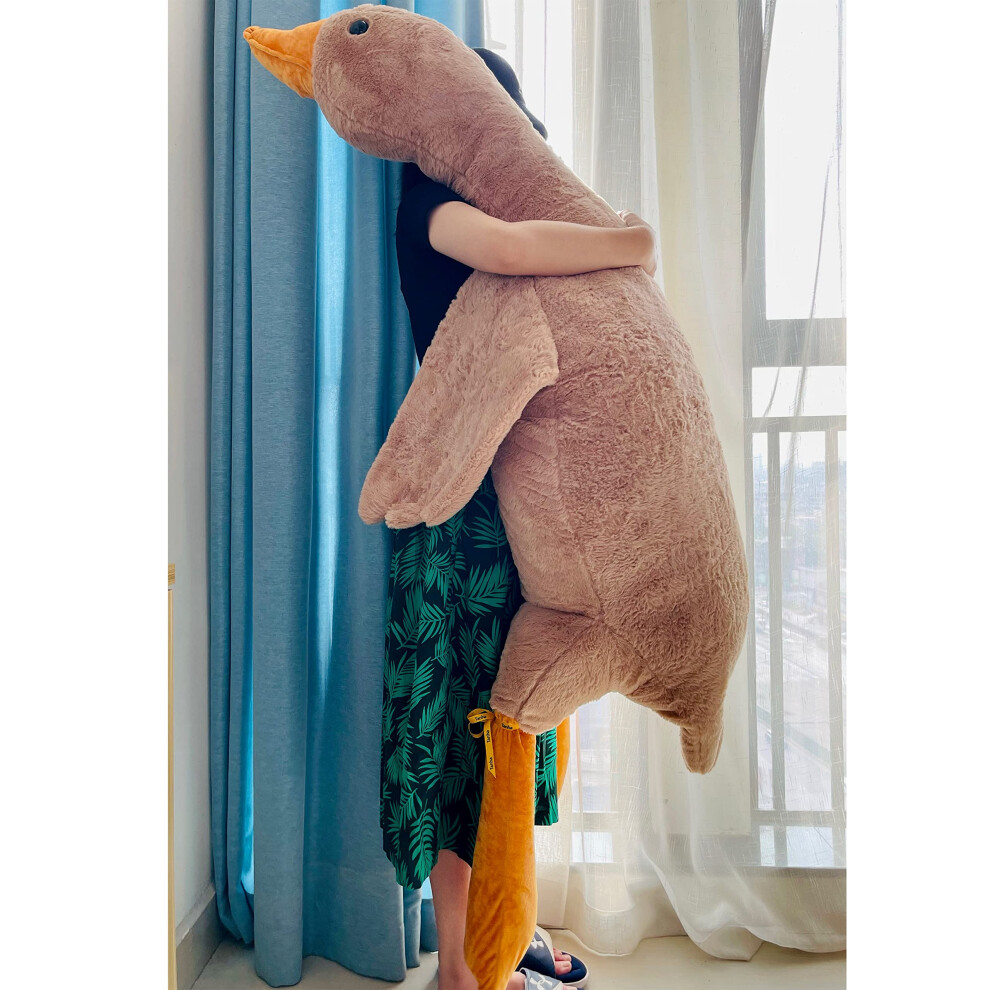 Oie g   ante en peluche Tanha, 1,80 m, adorable oie en peluche, canard marron doux, cadeau pour petite amie, enfant ou meilleur ami (75 pouces 190 cm)