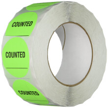 TapeCase INVLBL-023 Z   hlbestandsetikett, rund, selbstklebend, gr   n, 2 in 1000er-Packungen, 1 St   ck