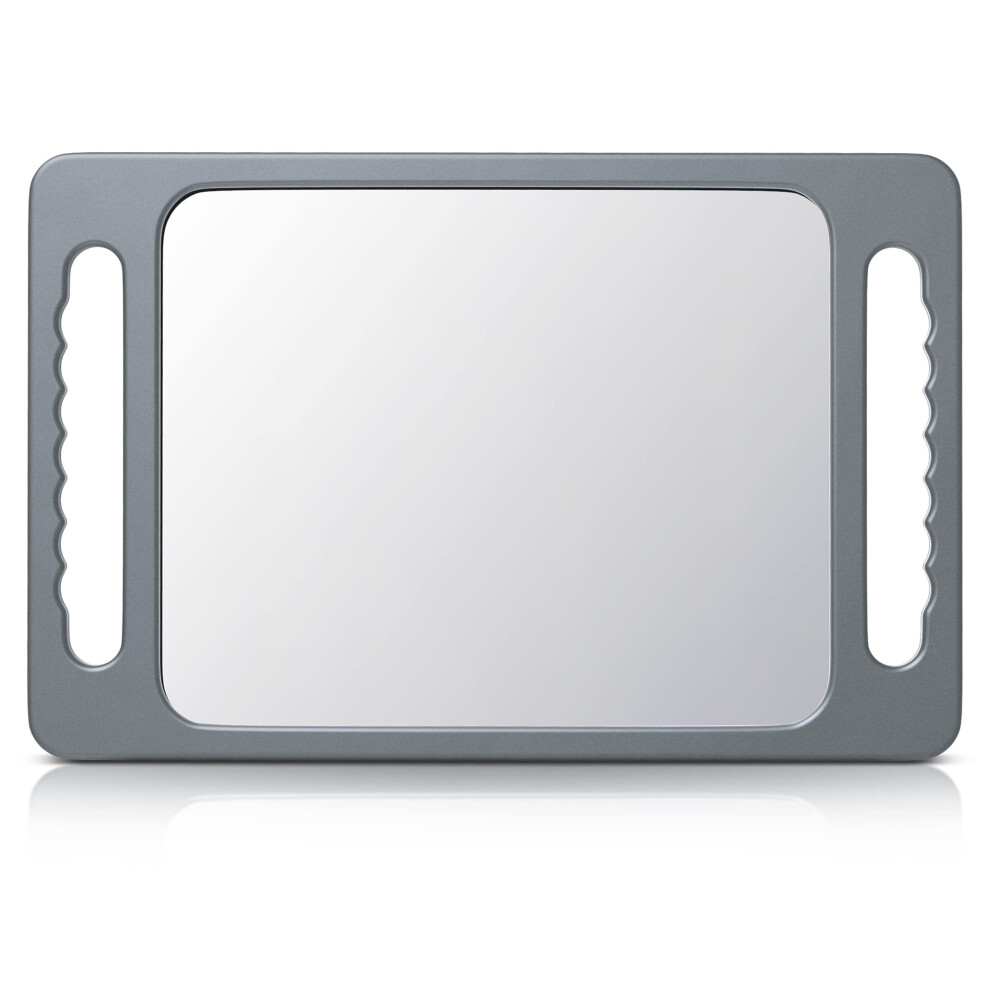 Tasalon Unbreakable Hand Mirror With Double Handle- Large Handheld Barber Mirror For Hair And Beauty Salon - Durable Hand Held Mirrors For Barbershop