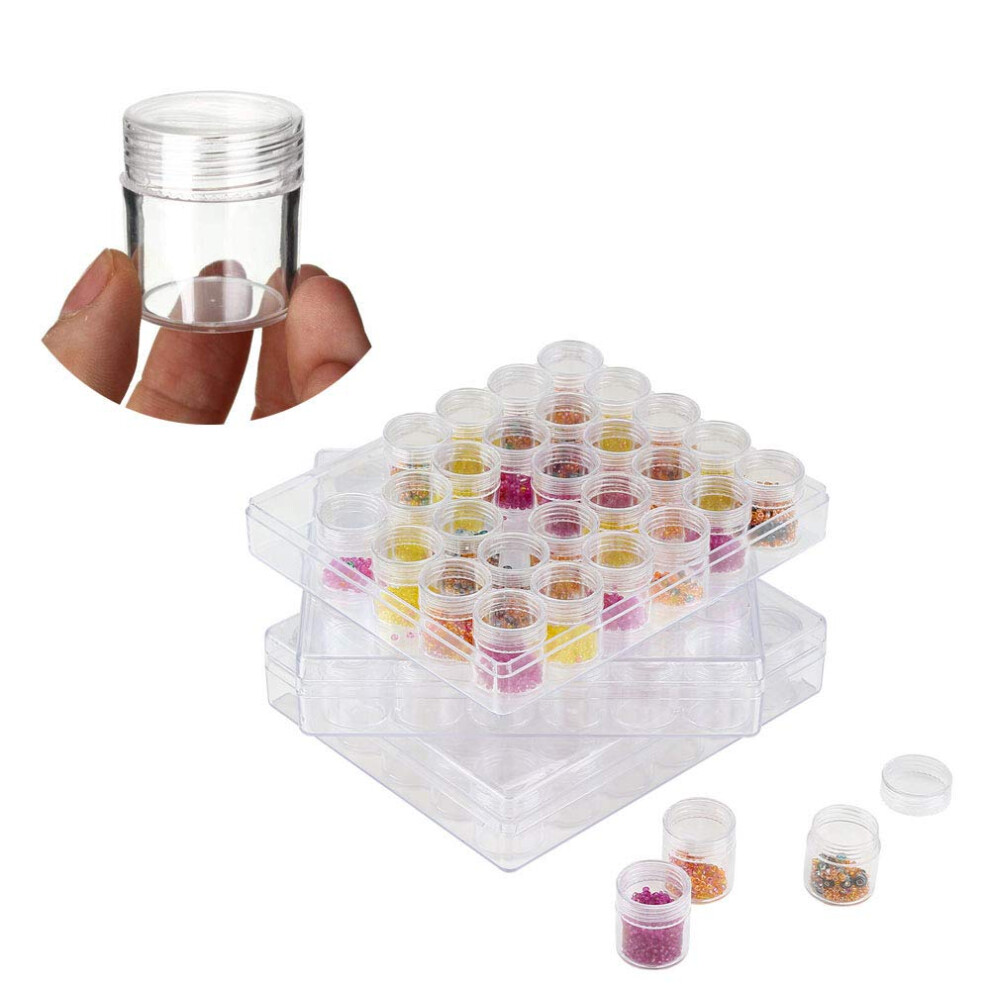 TDOTM Bo   te de rangement transparente en plastique pour perles avec 30 bocaux de rangement et couvercle pour broderie, peinture diamant, accessoires