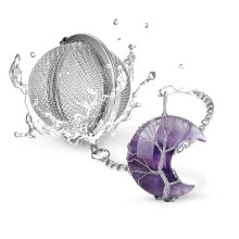 T infusetto t filtro diffusore per t per t sciolto t ametista della vita avvolto a mezzaluna a ciondolo lunare reiki guarigione di cristallo a s