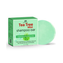 Barra de Champô de Tea Tree & Menta - Limpador Natural com Óleos Revigorantes, Sem Sulfato & Vegan, 3.2 oz
