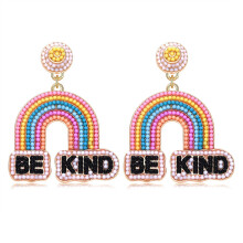 Bleistift-Ohrringe f   r Lehrerinnen, Perlen-Bleistift-Ohrh   nger, Statement-Ohrringe mit Regenbogen-Apfel-Motiv, Schmuck zum Schulanfang, Dankesges
