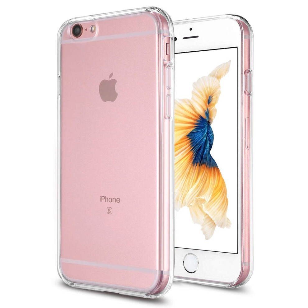 Tenoc Custodia Per Apple Iphone 6/6S Plus, Cristallo Trasparente Morbido Tpu Full Cover Protettiva Antiurto Rigida-image