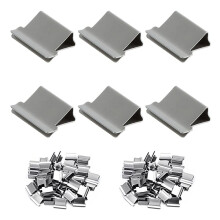 Terrysun 100 Silver Metal Refill Clips Refill Clips Paper Clam Clip Work with Portable Paper Clam Clip Dispenser Lmplig fr binddokument etc.