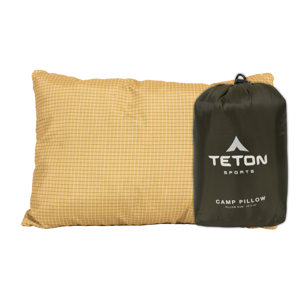 TETON Sports Camp Pillow; Great for Travel Camping and Backpacking; Washable Green 12 x 18 inches; 9.6 Ounces