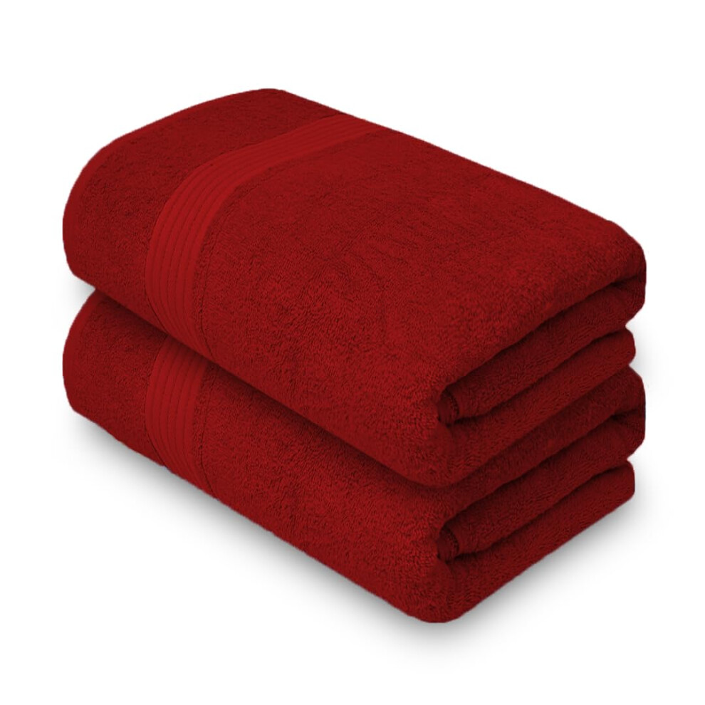Serviettes de bain Textila 100 % coton - Taille g   ante 35 x 70 pouces, ultra douces et absorbantes (lot de 2 - Bordeaux) Serviettes de luxe surdi