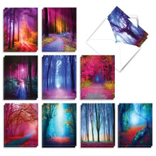 The Best Card Company - 20 biglietti di auguri con paesaggio e natura, vuoti (4 x 5,12 pollici) (10 disegni, 2 ciascuno) - Extreme Colors AM3178O