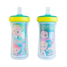 The First Years Cocomelon Isolierte Strohhalmbecher Silikon-Strohhalmbecher fr Kleinkinder Kinderwasserflaschen ab 18 Monaten 2 Stck