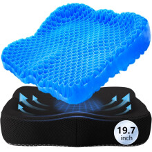 Thicken 19.7in Seat Cushion Gel Large Cooling Seat Cushion for Long Sitting Cushion for Wheelchair Pressure Relief Cushion Seat for Office Chair C