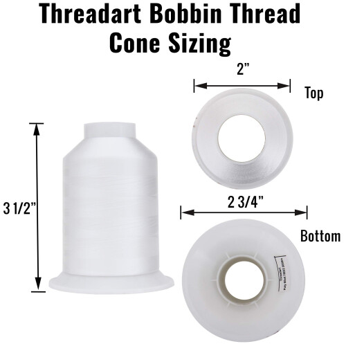 Threadart Νήμα Μπομπίνας - 60wt Μαύρο - Δύο Μεγάλες Σπείρες 5000 Μέτρα 1
