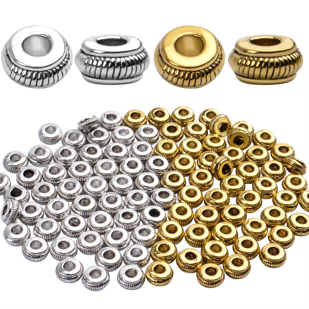 Bronagrand Tibetan Jewelry Findings 100Pcs 7Mm Antique Spacer Beads Tibetan Alloy Bead Spacers With 3Mm Hole For Diy Necklace Bracelets Crafting Pumpkin Shape