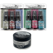 Tim Holtz 2022 Sigue de mica de vacaciones Sets #3 y #4 y pasta de arena de nevadas de vacaciones - Edicin limitada - Paquete de paquete de 3 artcu