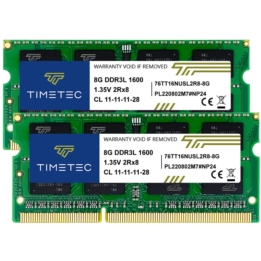 Timetec 16Gb Kit(2X8gb) Compatible For Synology Nas Diskstation/Rackstation Ddr3/Ddr3l 1600Mhz Pc3l-12800 1.35V Non-Ecc Unbuffered Sodimm Ram (Replace 765441342477