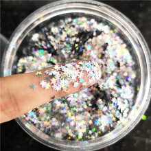 Tiny Stars Glitter Confetti 3mm Stars Confetti Laserpaljetteja juhlien sisustamiseen Tee-se-itse askartelu Premium Nail Art Body Art Eye Bling - 10 g