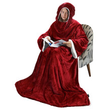 Tirrinia Sherpa Hood Manta para mujeres adultas y hombres sper suaves cmodos clidos clidos con mangas manta de televisin cubierta de sudadera co