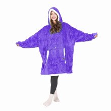 Tirrinia Oversized Blanket Hoodie Wearable Fluffy Sherpa Blanket Lightweight Cozy Sweatshirt Blanket Gift for Adult Women Men