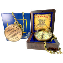 to My Son i Love You Inspirational Quote Engraved Compass boys Room d?cor Back to School Birthday Graduation Gift for Son 2023 Christmas eve time Memo