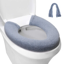 Couvercle de siege de toilette Salle de bain Solide plus epaisse chaude avec cliches a fibre lavable fixe fixe couvertures de siege de toilette e