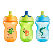 Tommee Tippee Sportee Bottle Sippy Cup para nios pequeos de 12 meses+ 10 oz de bocado a prueba de derrames Supo de diseo fcil de sostener de