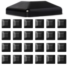 Tapas para postes de cerca TonGass (paquete de 24) de 4 x 4 (3 5/8"") - Fabricadas en pl   stico negro resistente - Protegen postes de cerca de made