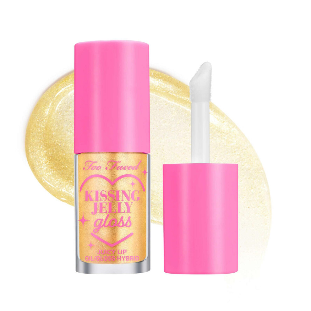 Too Faced Kissing Jelly Lip Oil Gloss |Sunflower & Jojoba Oils  0.15 fl. oz.  Pina Colada