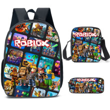 (Style K)3-teiliges Roblox Schulrucksack, Lunchbag, Federmäppchen Set, Rucksack, Bildungsgeschenk für Kinder