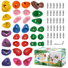 TopNew 32 Rock Climbing Holds Multi Size for Kids Adult Rock Wall Holds Climbing Rock Wall Grips for Inhoor and Outdoor Playground Play Set - Inn