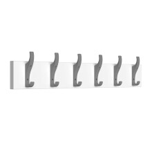 Toughook Unbreakable PerfectFit Flatpack 6 Hook Bag  Coat  Hat Rail on Wall Mounted Laminate for Schools  Home and Work (6 Hook Grey)