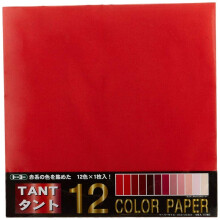Toyo 068301 Origami Tanto -v   ripaperi, 13,8 tuumaa (35 cm), punainen neli   , 12 kpl pakkaus