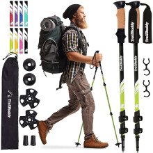 TrailBuddy Trekking Stavar - L?ttvikts hopf?llbara vandringsstavar f?r ryggs?cksutrustning - Par 2 vandringsstavar f?r vandring 7075 aluminium me