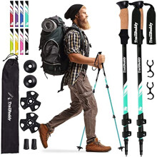 Polonais de trekking Trailbuddy - Ples de randonnee legers et pliants pour raquette et equipement de backpack - Ensemble de 2 batons de marche p