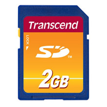 Transcend 2 GB SD Flash-hukommelseskort (TS2GSDC)