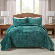 Conjunto de Colcha de Luxo em Veludo Travan King Size, Conjunto de Cama Ultra Macio