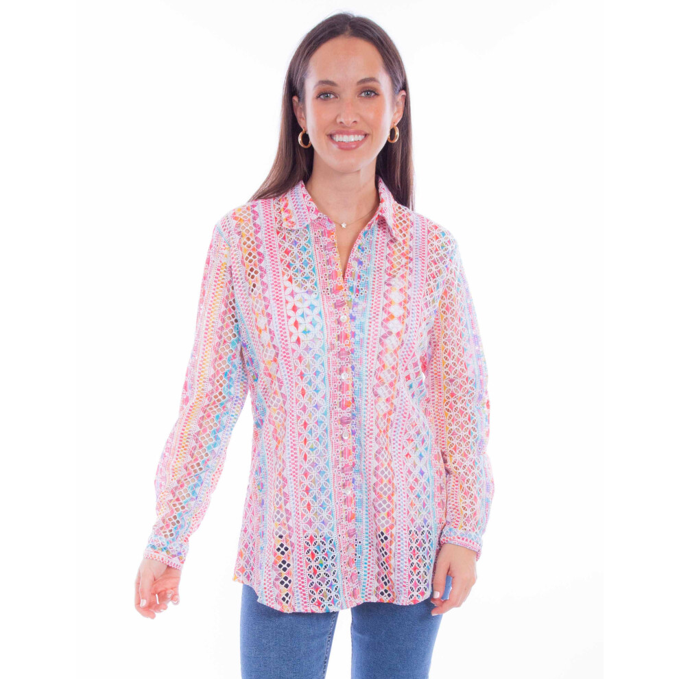 Blusa Con Bottoni E Occhielli M/L