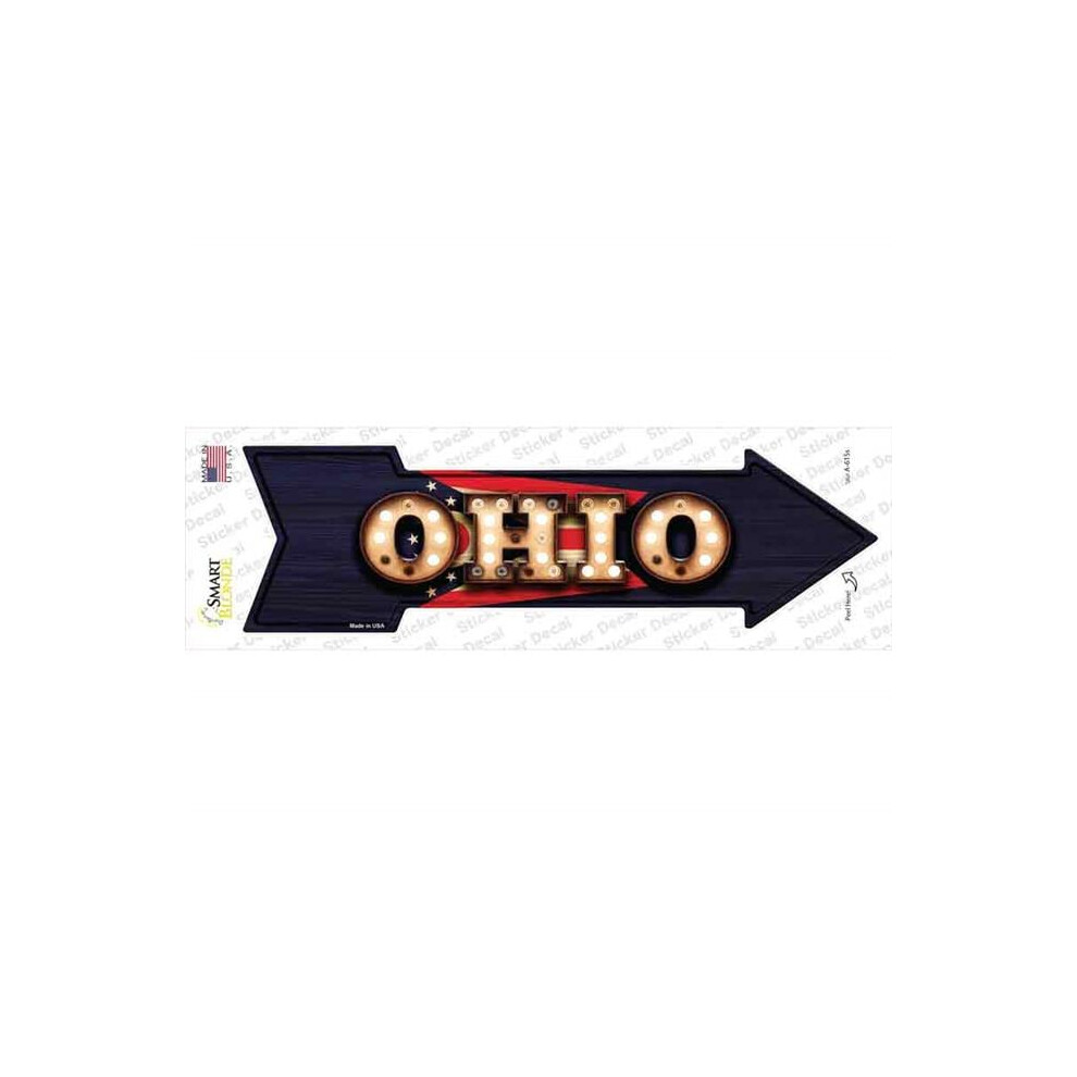 Smart Blonde A-615S-M Ohio Bulb Lettering Novelty Arrow Sticker Decal - Medium 792636431890