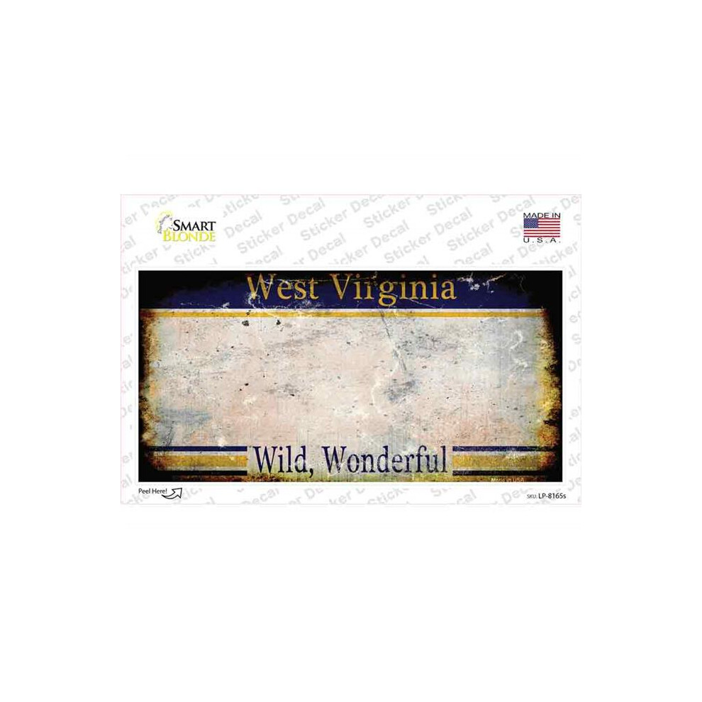 Smart Blonde Lp-8165S-M West Virginia State Rusty Novelty Sticker Decal - Medium 792636422041