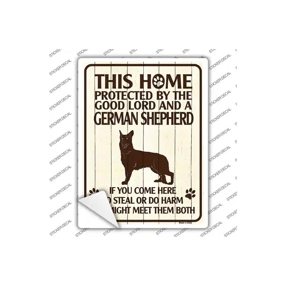 Smart Blonde P-1679S-L Protected By A German Shepherd Novelty Rectangle Sticker Decal - Large 792636424793