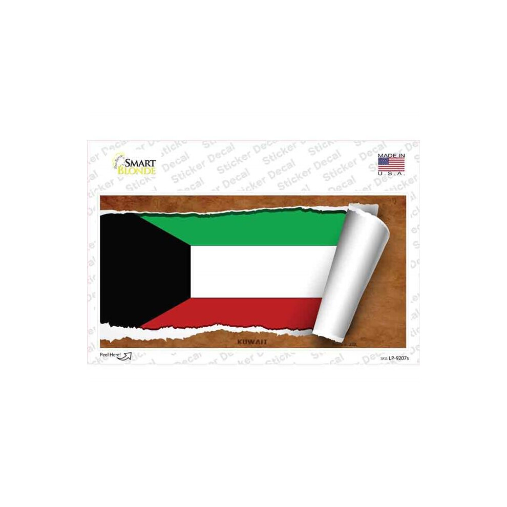 Smart Blonde Lp-9207S-M Kuwait Flag Scroll Novelty Sticker Decal - Medium 792636425011